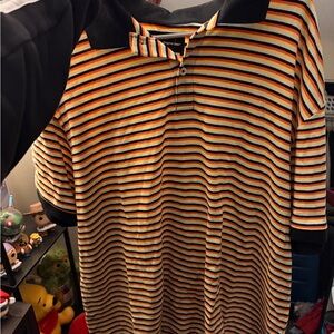 Original Use Striped Polo Shirt - Black, Yellow, Red, Blue